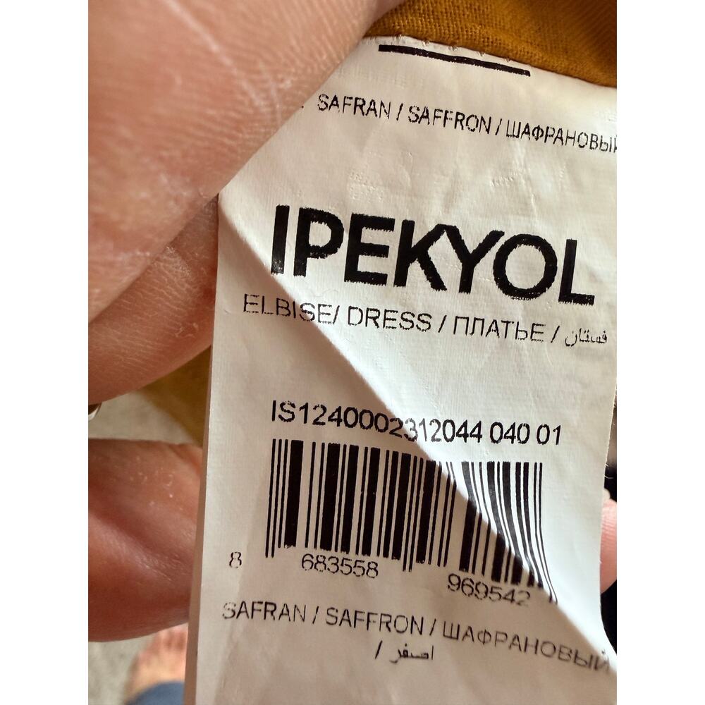 Ipekyol turkish designer boho 100% coton yellow dress euc M - Picture 3 of 9